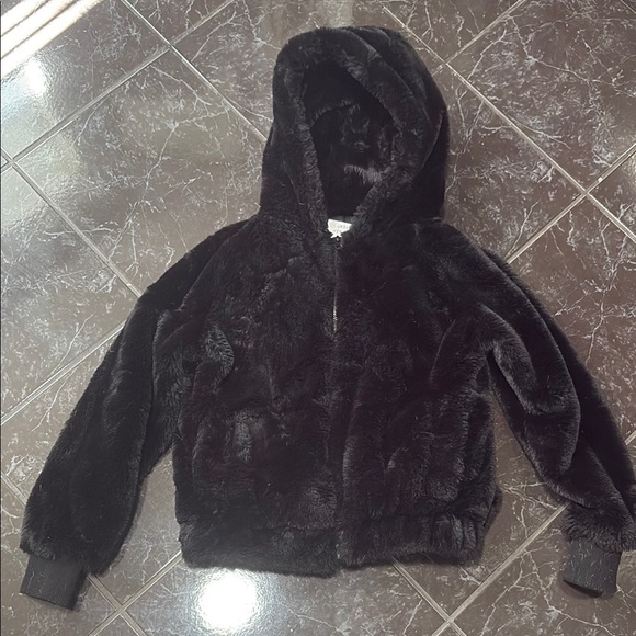 Urban Heritage Jackets & Blazers - Black Faux Fur Hooded Jacket